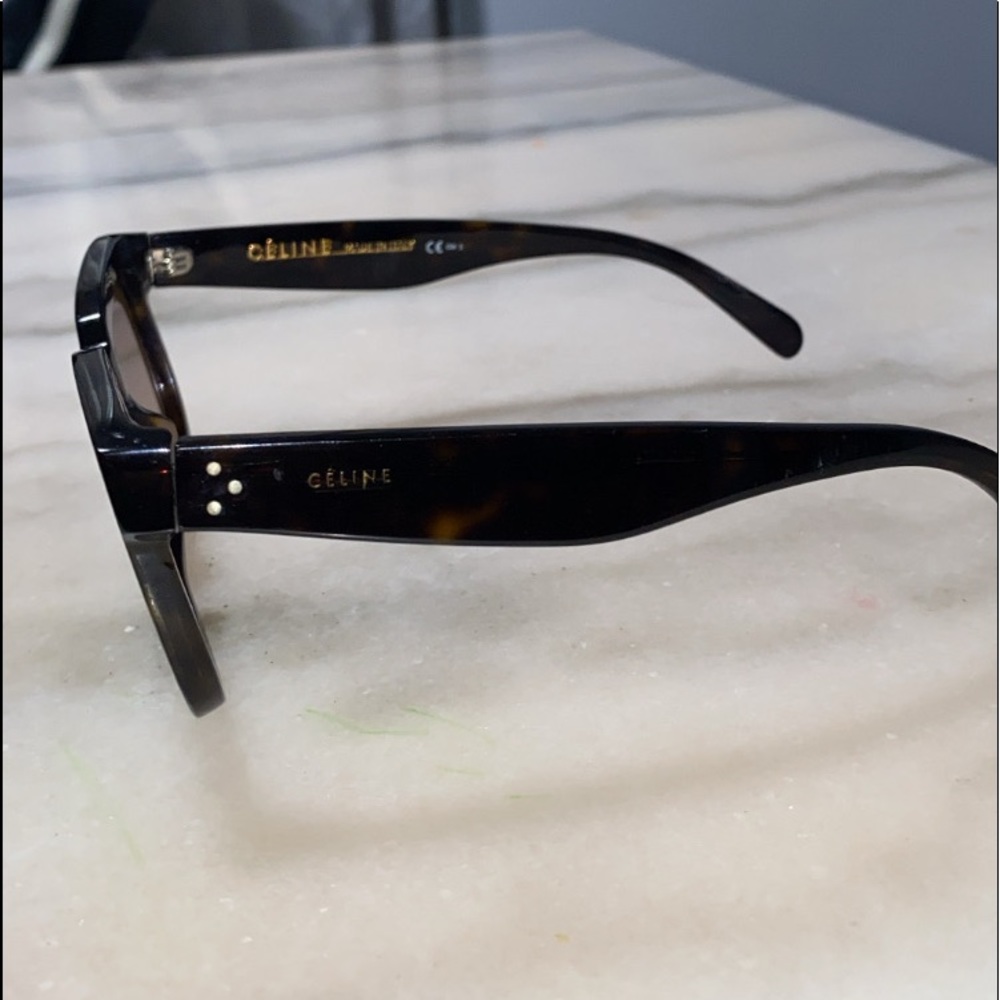 Celine Polarized Rectangular Acetate Sunglasses - image 2